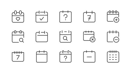 Editable vector pack of appointment line icons.