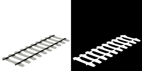 3D rendering illustration of a railway track