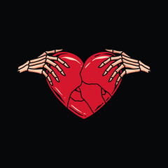 heart break tattoo vector design