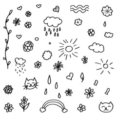 icons doodle set