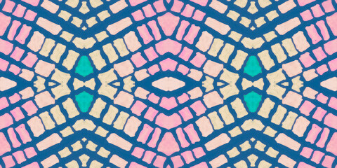 Watercolor mosaic. Abstract geometric ethnic ornament.