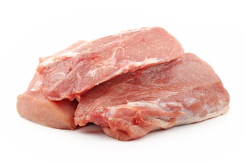 Pork belly on white background