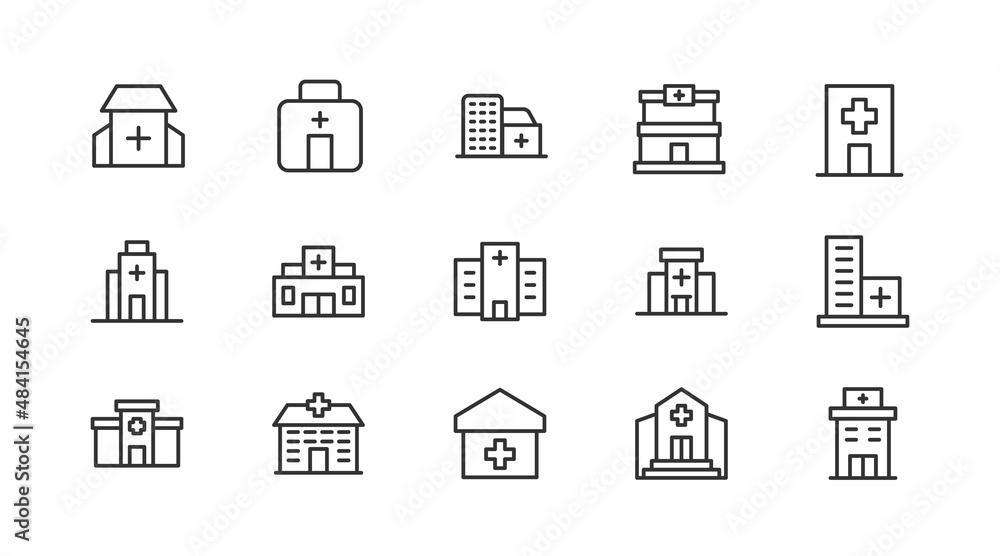 Poster line stroke set of hierarchy icons.