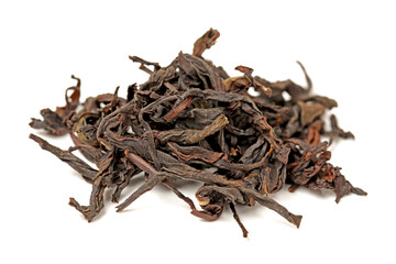 Green tea Kuding isolated on white background