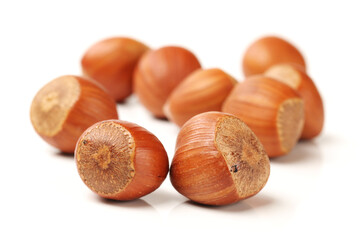 hazelnuts isolated on white background