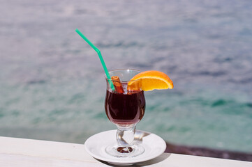 Mulled wine in glass