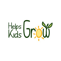 Helps kids grow label at healthy child product