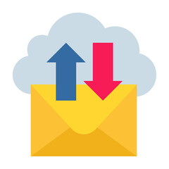 Flat color icon for transfer email.