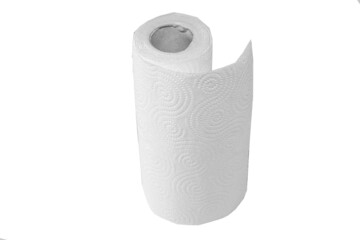 Roll of toilet paper. Isolation on white. Paper napkins.