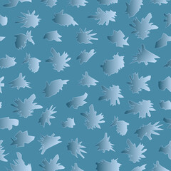 Realistic frost flowers seamless pattern