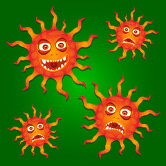 Microbe. Covid. A red monster