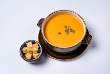 meatloaf with fried potatoes and vegetables. on a white background