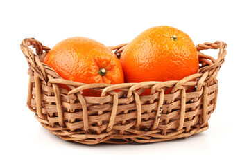 Orange fruit on the white background