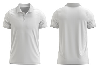 White Color 3d rendered Short Sleeve polo shirt with Rib collar and cuff - obrazy, fototapety, plakaty