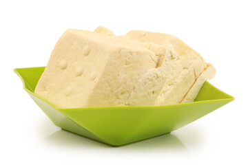tofu on white background