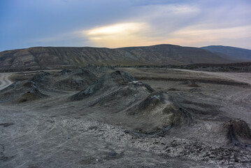 Mud volcanoes in Gobustan (Qobustan), Azerbaijan