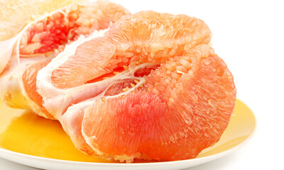 red grapefruit isolated on white