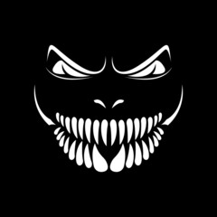 Monster. Line drawing for tattoo. Halloween