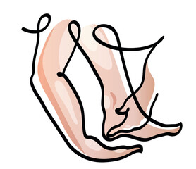 continuous, drawing, illustration, line art, one line, single line,
Kinesiologist, chiropractic ankle,female ankle, manipulative massage,
foot manipulation, ankle, massage, hands, foot,  manipulation,