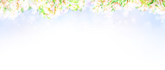 Obraz na płótnie Canvas Blossoming tree, bokeh, nature background. Spring background. Illustration.