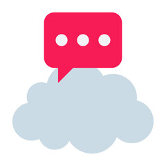 Flat color icon for cloud message.