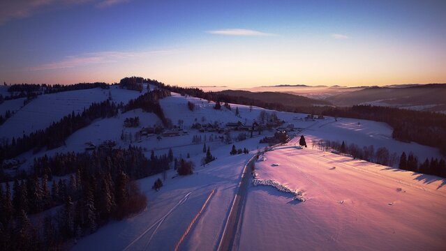 Mountain view during sunrise - Poland