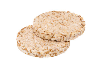 two round cornbread isolates on a white background