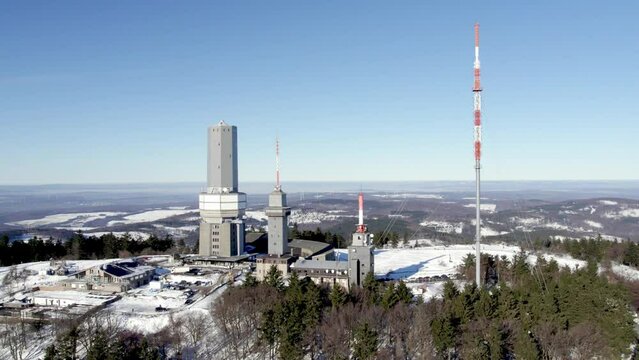 Feldberg covered in snow with blue sky