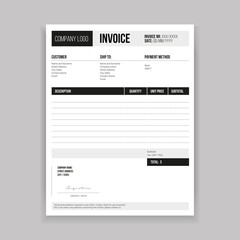 Invoice business paper template vector
