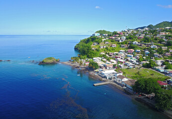Fototapeta premium Aerial view of Barrouaille, St Vincent and the Grenadines, Caribbean