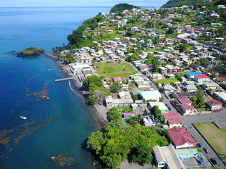 Aerial view of Barrouaille, St. Vincent and the Grenadines, Caribbean