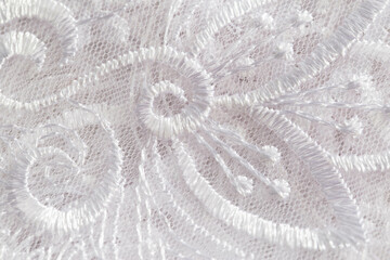 White curtain pattern, background, macro. Beautiful