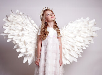 Pretty young lady with angel wings