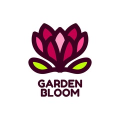 garden bloom nature logo concept design illustration