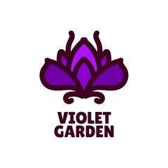violet garden flower nature logo concept design illustration
