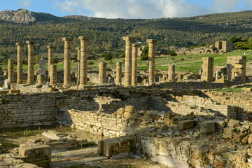 View at roman town of Baelo Claudia at Bolonia in Spain