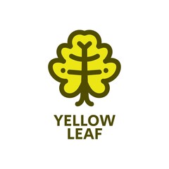 yellow leaf nature logo concept design illustration