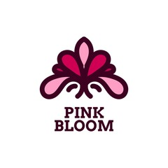 pink bloom flower nature logo concept design illustration