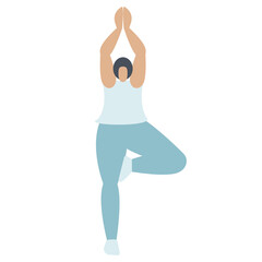 People practicing yoga Faceless illustration Yoga pose Design element. Vector illustration Isolated on white background