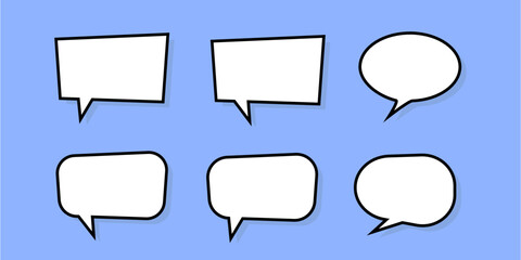 set of colorful speech bubbles