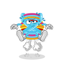 DNA fart jumping illustration. character vector