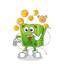 money laugh and mock character. cartoon mascot vector