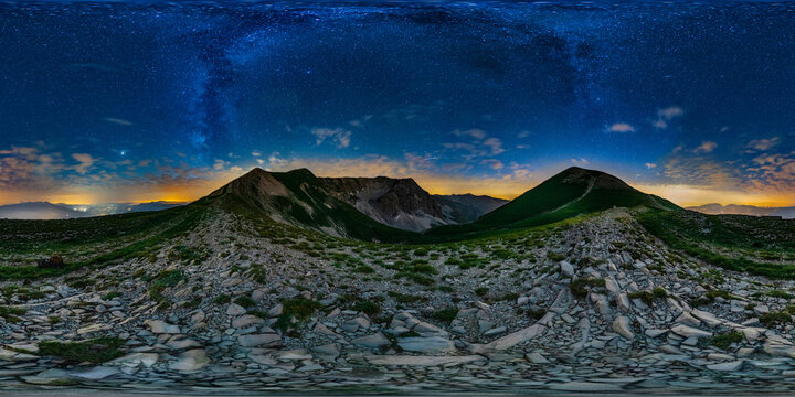 Milky Way Over Redentore And Vettore Mountains