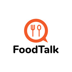 food talk or food chat logo design