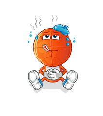 basketball head cartoon sick vector. cartoon character