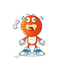 basketball head cartoon burp mascot. cartoon vector