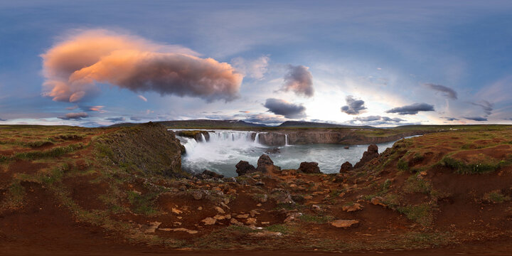 Iceland, Godafoss Waterfall - East Bank