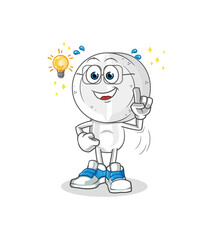 medicine tablet head cartoon got an idea. mascot vector