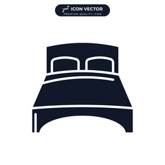 double bed icon symbol template for graphic and web design collection logo vector illustration