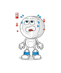 medicine tablet head cartoon low battery mascot. cartoon vector